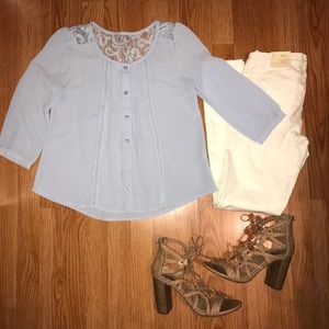 Beautiful light blue laced blouse